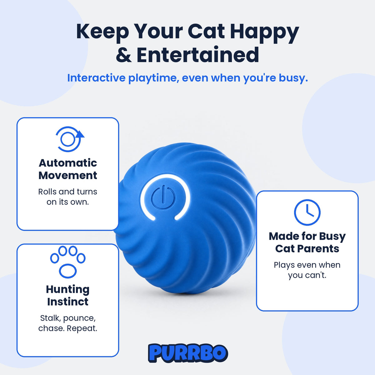 Keep your cat happy and entertained - Purrbo features